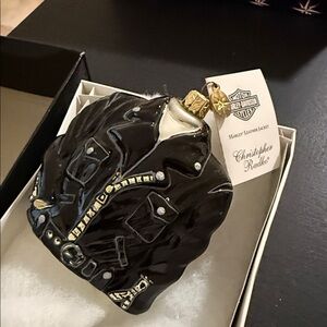 VINTAGE Christopher Radko Harley Leather Jacket Ornament